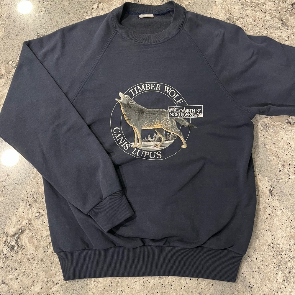 Vintage 90s North by Northwest Timber Wolf Crewneck